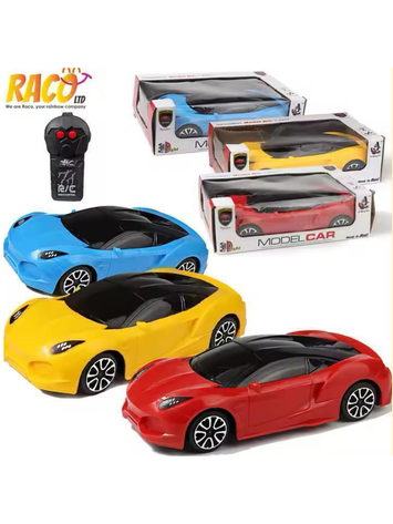 Rechargeable RC Sports Model Car for Kids – Remote Control Car with LED Lights – Available in Red, Yellow, Blue