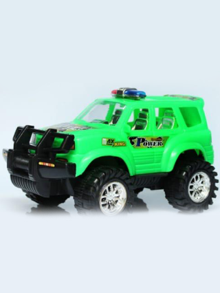 Green Power Jeep Toy for Kids – Monster Off-Road SUV with Big Wheels & Police Lights
