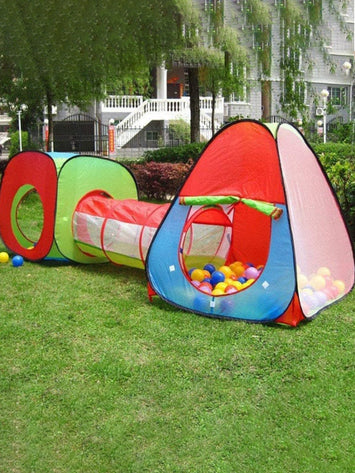 Kids Pop-Up Play Tent with Tunnel and Ball Pit – 3-in-1 Indoor/Outdoor Playhouse for Toddlers and Children