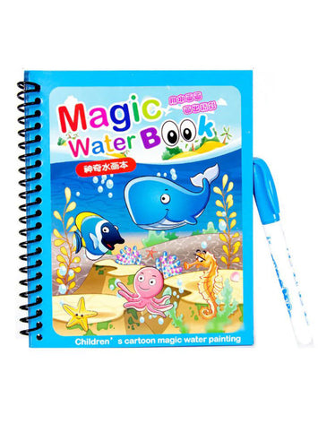 Magic Water Book for Kids – Reusable Water Painting Coloring Book with Pen – Mess-Free Learning Toy