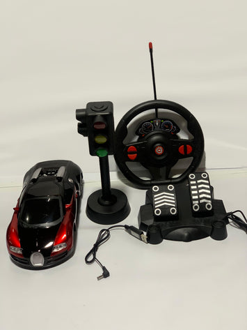 Racing Control Steering Wheel RC Car Set – 1:16 Simulation Driving Toy with Pedals & Signal Light – Realistic Remote Control Car for Kids 3+ Years