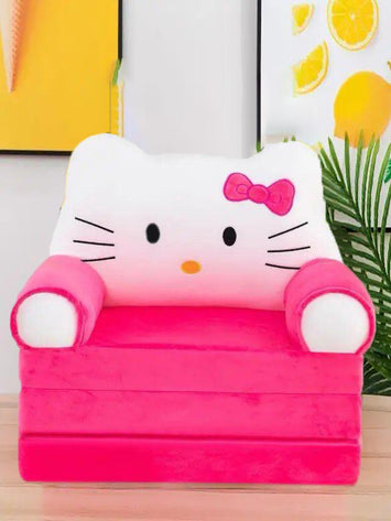 Hello Kitty Plush Kids Sofa Chair – Soft Foldable Cartoon Seat for Girls & Toddlers