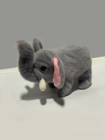 Cute Grey Elephant Plush Toy for Kids – Soft & Cuddly Stuffed Animal with Pink Ears