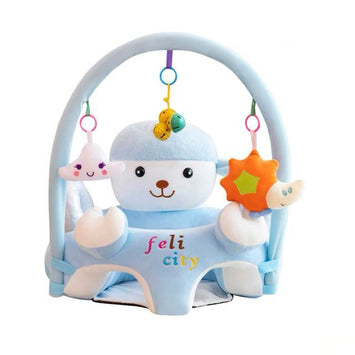 Felicity Baby Plush Support Seat with Hanging Toys – Soft Learning Sofa for 6+ Months