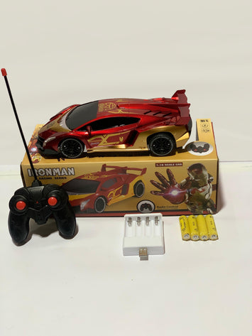 Iron Man Remote Control Racing Car Toy – 1:16 Scale, Rechargeable Battery Powered Superhero Car with Controller & Charger – Gift for Boys (Age 6+)