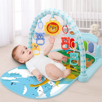 Multi-Function Baby Gym Play Mat with Hanging Toys and Piano – 0+ Months Developmental Activity Center