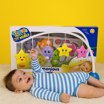Musical Cot Mobile Toy for Baby Crib – Colorful Hanging Toys with Soothing Harmonious Music