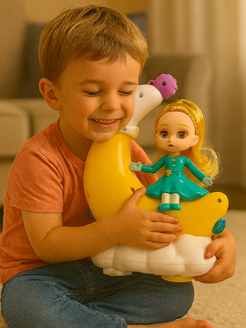 Electric Dream Girl Toy – Light & Music Wishing Moon Doll for Kids (5D Motion, 360° Rotation)