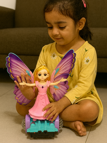 Electric Princess Doll with Music, Lights & Moving Wheels – Angel Fairy Walking Toy for Girls (DL-366)