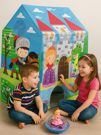 Royal Castle Play Tent for Kids – Foldable Indoor/Outdoor Princess & Knight Castle Toy House (95x75x107cm)