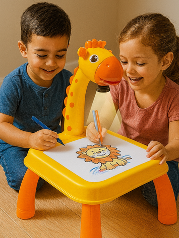Kids Projector Painting Table Toy – Interactive Drawing & Learning Art Set with Smart Light Projector (Age 3+)