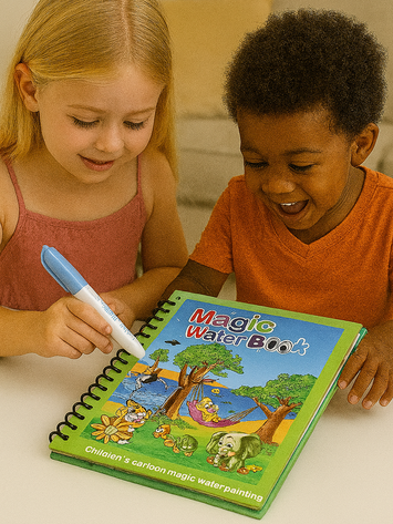 Magic Water Drawing Book for Kids – Reusable Painting Pad with Water Pen | Mess-Free Educational Toy (Animal Theme, 3+ Years)