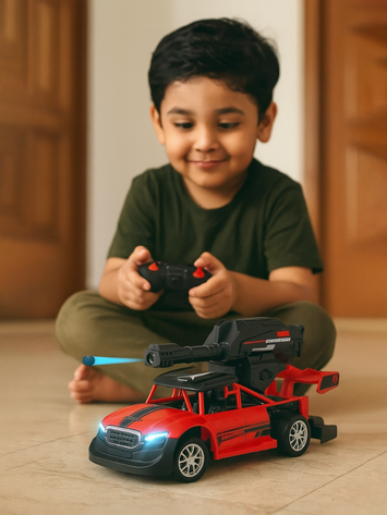 1:20 Scale Water Bomb RC Car – Remote Control Electric Shooting Truck Toy with Lights & Rechargeable Battery for Kids