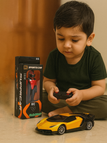 1:24 Scale RC Sports Car – Rechargeable Remote Control Racing Car with Lights & 2.4GHz Control – Supercar Design for Kids & Adults