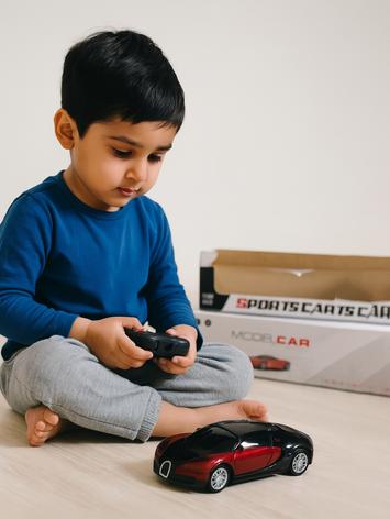 1:22 Scale Remote Control Sports Car for Kids – High Speed RC Racing Car Toy with Controller (Black & Red) – Rechargeable Electric Toy for Boys