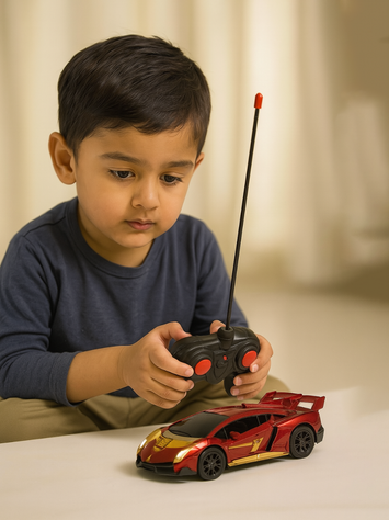 Iron Man Remote Control Racing Car Toy – 1:16 Scale, Rechargeable Battery Powered Superhero Car with Controller & Charger – Gift for Boys (Age 6+)