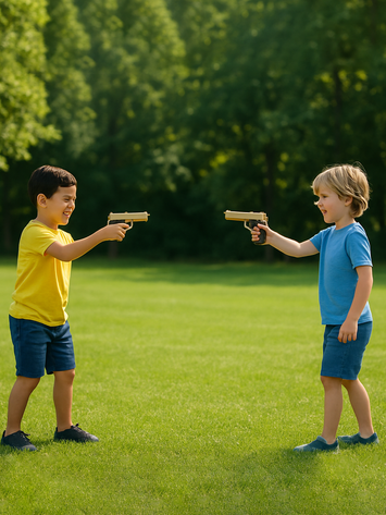 Golden M1911 Toy Gun – Realistic Alloy Look Pistol for Kids | 24cm Shooter Model M1