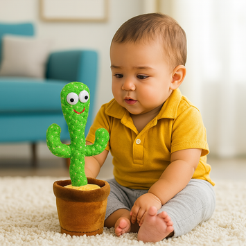 Dancing Cactus Toy for Kids – Singing, Dancing, Recording & Light-Up Plush Toy (120 Songs)