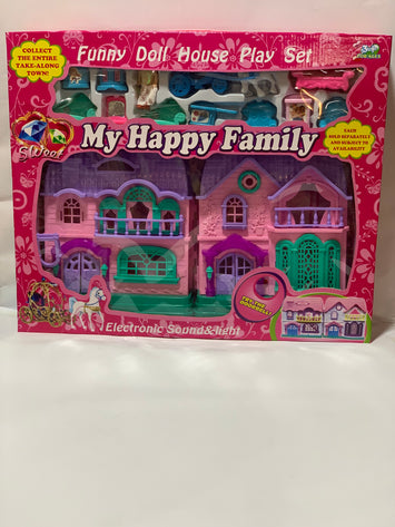 Colorful Dream Doll House with Furniture & Doll – Foldable Play Set for Girls | Multicolor Villa Toy
