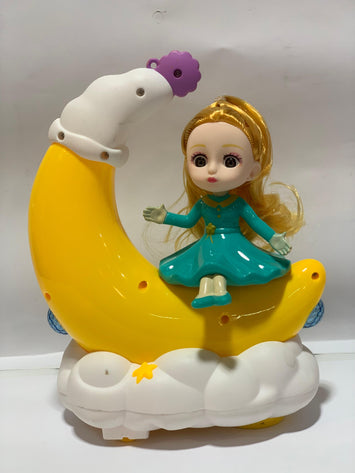 Electric Dream Girl Toy – Light & Music Wishing Moon Doll for Kids (5D Motion, 360° Rotation)