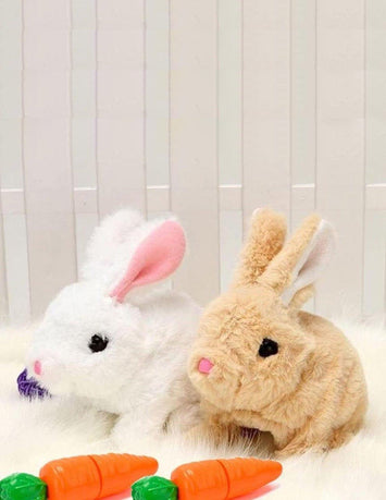 Signal of Cute Bunny Plush Toys – Soft Stuffed Rabbits for Kids (White & Beige) with Carrot Accessories