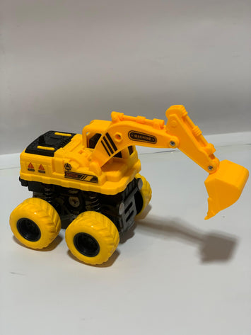 Friction Powered Excavator Toy Truck for Kids – Heavy Duty Construction Vehicle with Big Wheels | Yellow Digger Toy for Boys & Toddlers 3+