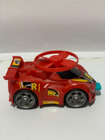 4x4 Red Propeller Car Toy – Wind-Up Racing Car with Spinning Fan for Kids