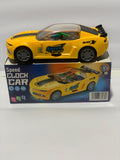 Yellow Speed Racing Clock Toy Car with Light & Sound – Educational Toy for Kids Ages 3