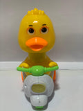 Cute Duck on Scooter Toy for Kids – Musical & Moving Cartoon Duckie Ride Toy (Battery Operated)