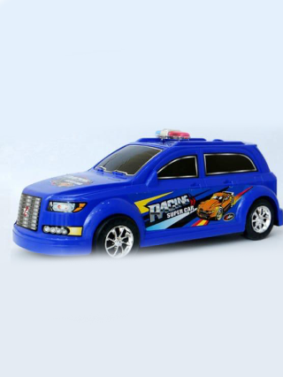 Racing Super Car Toy for Kids – Blue SUV Style Vehicle with Flashing Lights & Friction Wheels