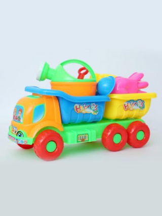 Kids Gardening Truck Toy Set – Colorful Beach & Garden Tools Toy Truck for Toddlers (Multicolor, Age 3+)