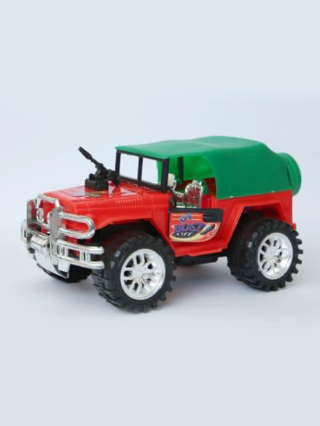 Military Style Off-Road Jeep Toy for Kids – Army Truck with Gun & Friction Wheels (Blast Off Design)