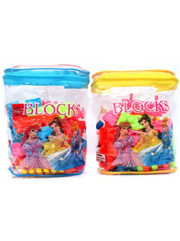 Princess Theme Building Blocks Set for Girls – Colorful Construction Toy in Zipper Bag (3+ Years)