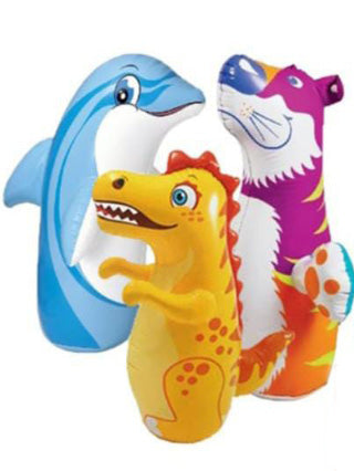 Inflatable Animal Punching Bag Toys for Kids – Dinosaur, Dolphin & Tiger Bounce Back Toy – Indoor Active Play Toy (3+ Years)