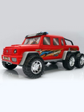 6-Wheel Monster Truck Toy for Kids – Big Size Friction Powered SUV Jeep (Red, Heavy Duty Design)