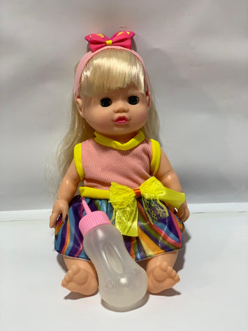 Musical Baby Doll with Feeding Bottle – Soft Hair Doll for Girls | Sweet Baby Toy for 3+ Ages