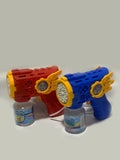 Automatic Gear Bubble Gun Toy – Red & Yellow Bubble Blower with Rotating Gears and Lights | Fun Outdoor Toy for Kids (Age 3+)