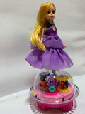 Flying Saucer Princess Toy – 360° Rotating Music & Light Doll for Girls | Space UFO Design"