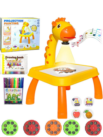 Kids Projector Painting Table Toy – Interactive Drawing & Learning Art Set with Smart Light Projector (Age 3+)
