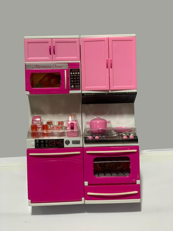 Modern Pink Kitchen Playset Toy for Girls – My Happy Kitchen with Lights & Sounds | Battery Operated Pretend Cooking Set for Kids 3+