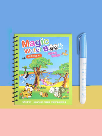 Magic Water Drawing Book for Kids – Reusable Painting Pad with Water Pen | Mess-Free Educational Toy (Animal Theme, 3+ Years)