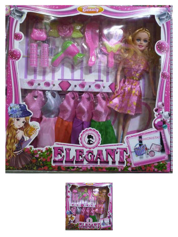 Elegant Beauty Doll with Fashion Dresses & Hair Accessories – Pretend Play Toy for Girls (3+ Years)