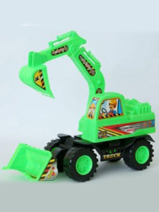 Green Construction Excavator Toy Truck for Kids – Heavy Duty Digger Vehicle with Moving Arm | Non-Electric Push Toy for Boys 3+