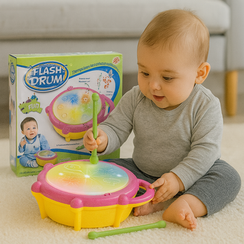 Flash Drum Toy with Lights and Sound for Toddlers – Musical Learning Toy for Kids