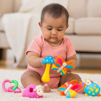 Loving Hut Baby Rattle & Sensory Toy Set – 6+ Months Developmental Toys for Infants