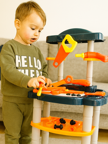 Smart Tools Workshop Kitchen set with Music Box – 28 Pieces DIY Construction Tool Bench