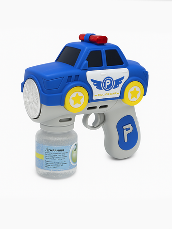 Police Car Bubble Gun Toy for Kids – Automatic Bubble Maker with Lights & Sound – Fun Outdoor & Bath Play – Safe & Colorful for Boys & Girls (3+ Years)
