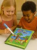 Magic Water Drawing Book for Kids – Reusable Painting Pad with Water Pen | Mess-Free Educational Toy (Animal Theme, 3+ Years)