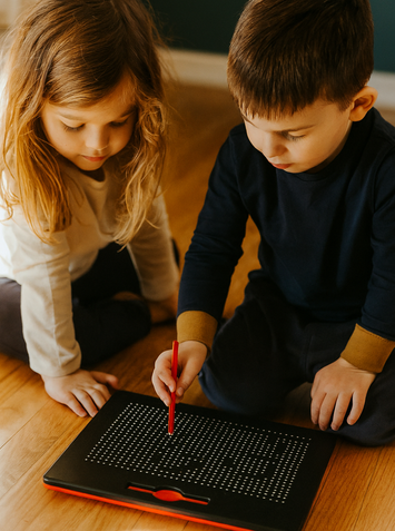 Magnetic Drawing Board Toy for Kids – Learn with Stylus Pen & Pattern Cards | Early Education Montessori Activity Set (Age 3+)