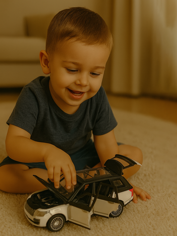 1:24 White Range Rover Diecast SUV Toy Car – Metal Body, Lights & Sound, Openable Doors, Pull Back Action